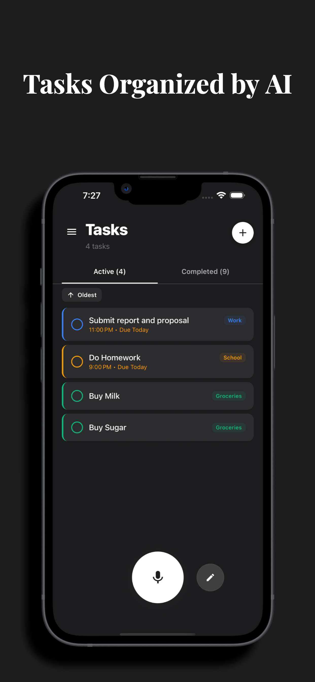 AI-powered task organization and categorization in Saydo AI